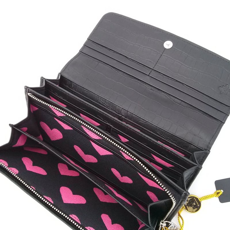 シンクビー！！　長財布　スパンコール　ロックハート　ブラック シンクビー！！ 長財布 スパンコール ロックハート ブラック ロック