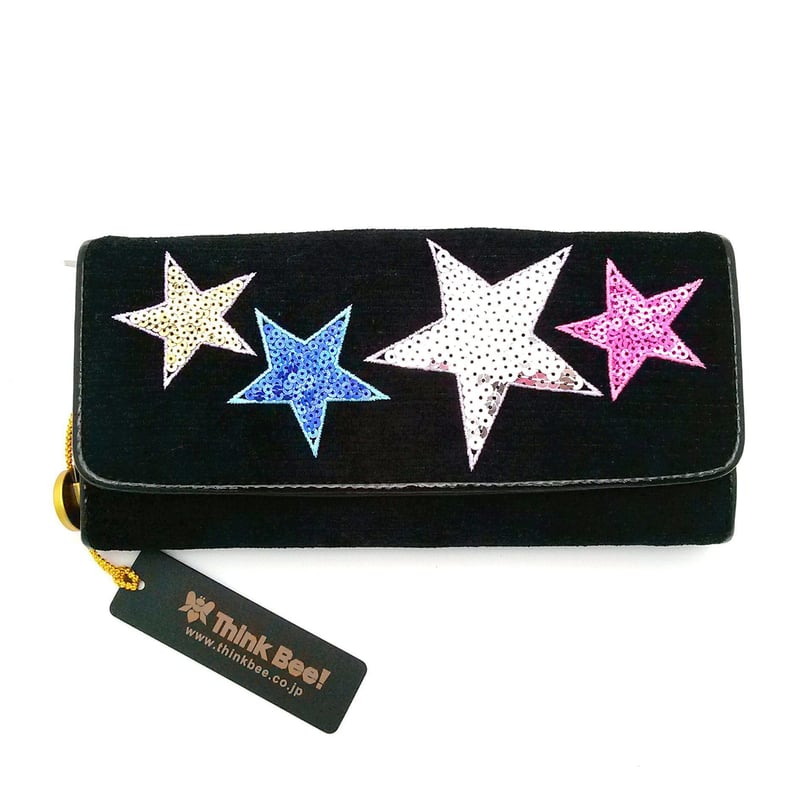 シンクビー！！　長財布　スパンコール　ロックハート　ブラック シンクビー 人気❣️❣️ 長財布 スパンコール ロックハート ブラック