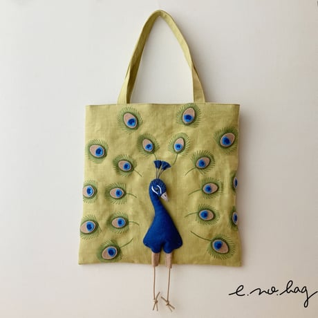 -----受注制作------ Peacock  ( クジャク ノ バッグ × Pop-Up Appliqué ）生地B