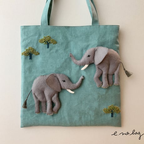 -----受注制作------ Elephant  ( ゾウ ノ バッグ × Pop-Up Appliqué ）