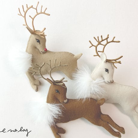 -----受注制作------ Reindeer  ( トナカイ ノ ブローチ× Pop-Up Appliqué ）