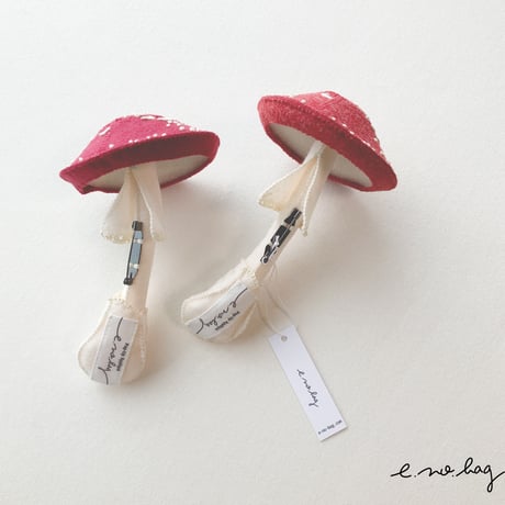 -----受注制作------ Mushroom  ( キノコ ノ ブローチ× Pop-Up Appliqué ）
