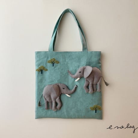 -----受注制作------ Elephant  ( ゾウ ノ バッグ × Pop-Up Appliqué ）