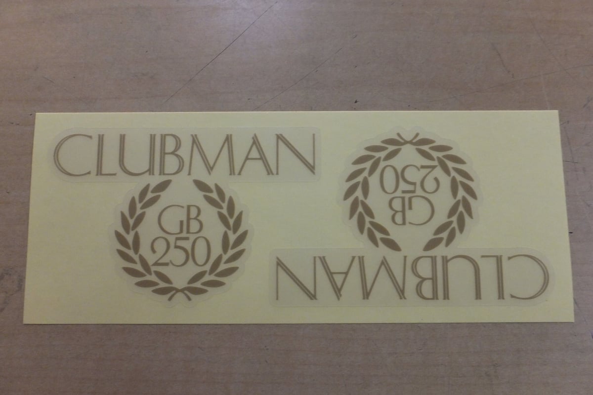 gb250 サイドカバー　エンブレム ♪GB250クラブマン/1型初期型E型/金文字/サイドカバーエンブレム