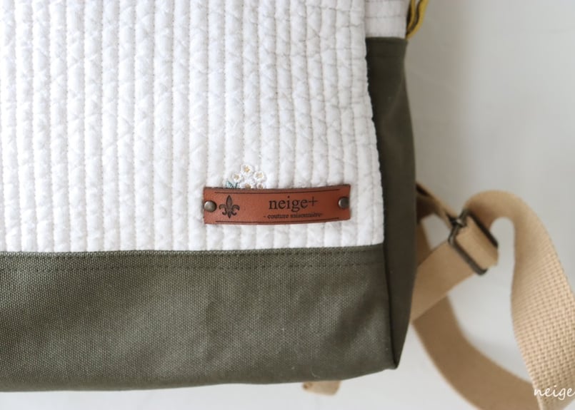 4way リュック＊ヌビキルト＊グレージュ×プロヴァンス　ハンドメイド SALE/// FUKUI SIWAナイロンリュックSS グレージュ - NIZYU KANO 公式