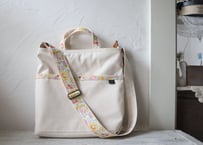 [完成品] 背面ポケット付ファスナー口の帆布２WAYショルダー