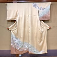 訪問着 ベージュ色地 辻が花 z313