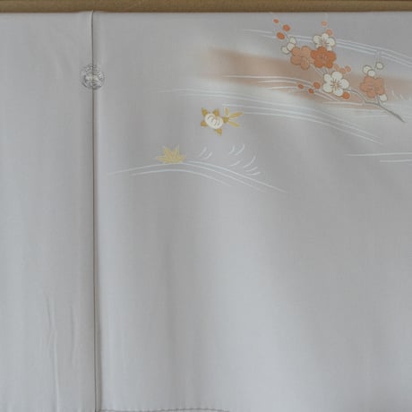 訪問着 袷 薄グレーに華丸紋 z314