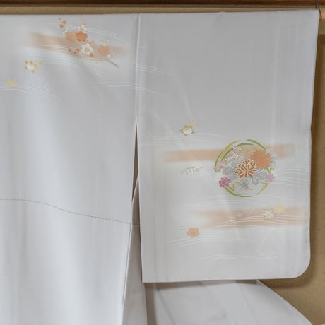 訪問着 袷 薄グレーに華丸紋 z314