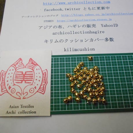 山岳民族　手芸用　鳴る鈴no.6 8 mm 10粒　金色金属ビーズ　アーチコレクション　archicollection