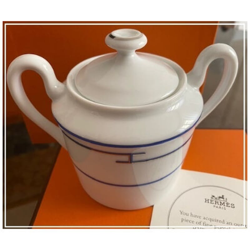 希少品 HERMES エルメス リズムグリーン シュガーポット