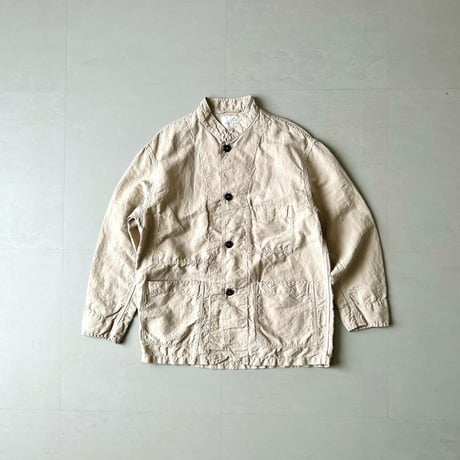 ARMEN “Cotton Linen Overdye Banded Collar Jacket”