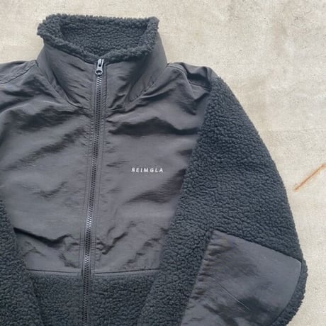 REIMGLA Sheep Boa Fleece Stand Jacket(Black)