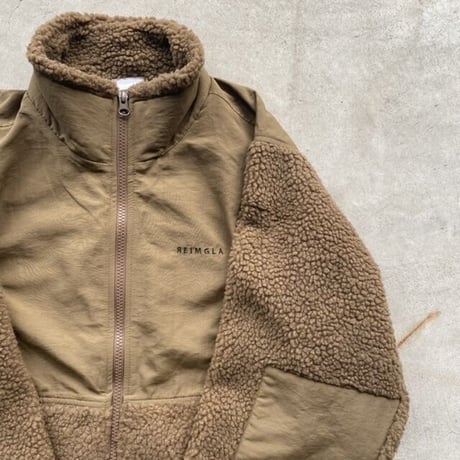 REIMGLA Sheep Boa Fleece Stand Jacket(CoyoteBrown)