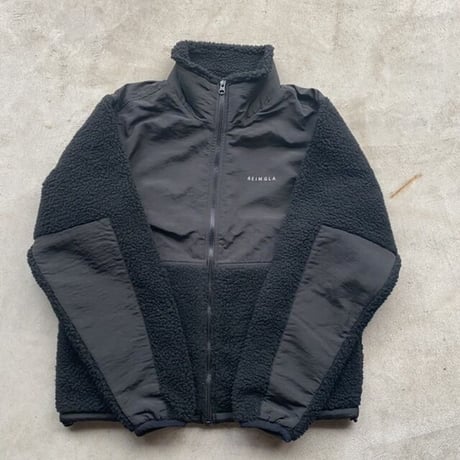REIMGLA Sheep Boa Fleece Stand Jacket(Black)