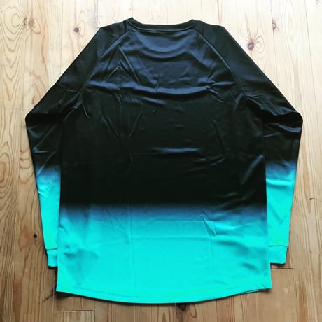 rgla Gradation Raglan Long-T(emerald Green）