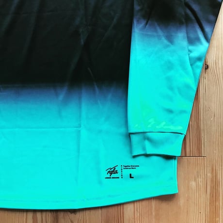 rgla Gradation Raglan Long-T(emerald Green）