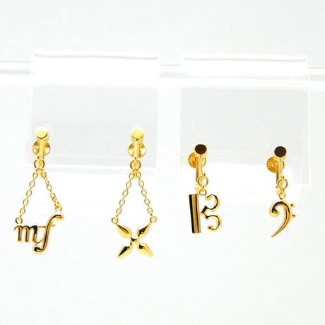 クラリネット&ト音記号 ゴールドピアス♬ クラリネット&ト音記号 ゴールドピアス♬ クラリネット | 音楽雑貨の店