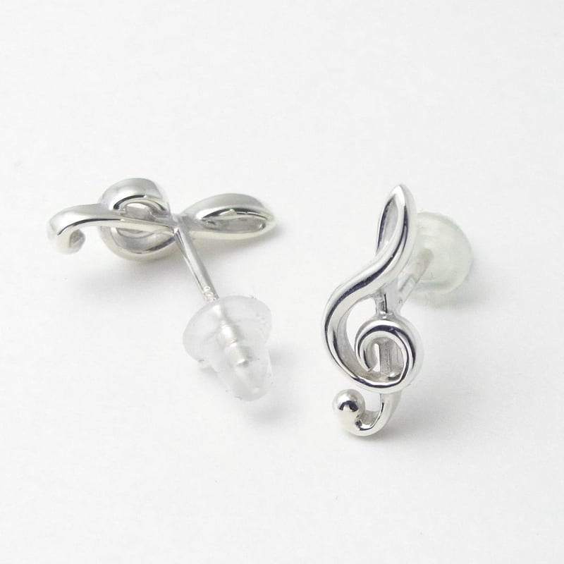 014Pe【高品質】音楽ピアス　PG　音符　ト音記号　左右非対称　上品　シンプル 014Pc【高品質】音楽ピアス PG 音符 ト音記号 左右非対称 上品
