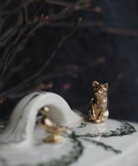 真鍮オーナメント 猫（ネコ）小さい置物/brass/kototoki