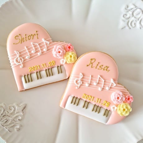 ピアノ アイシングクッキー(ピンク）