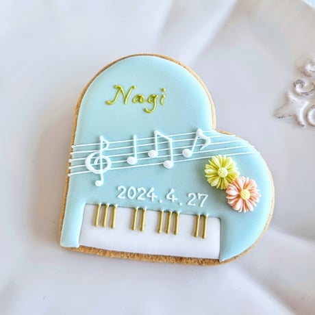 ピアノ アイシングクッキー(水色）