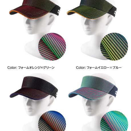 見る角度で色が変化するトランスフォームバイザー Color: フォーム ブルー×レッド