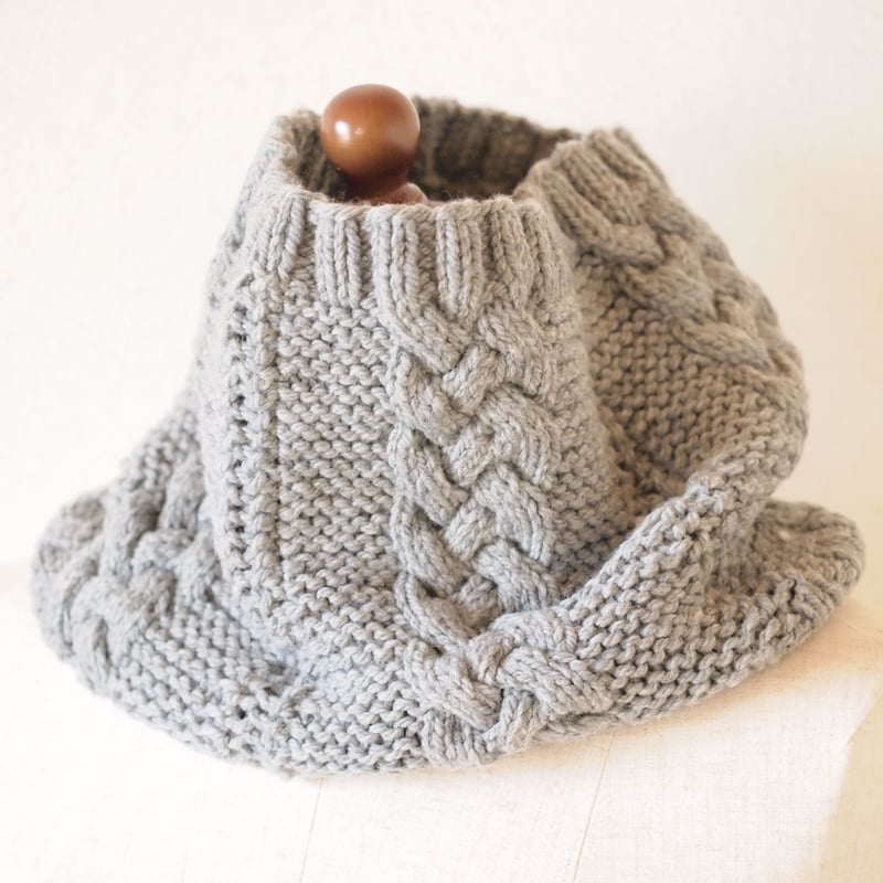 ミンクヤーン編み ネックウォーマー Quatro Cowl ネックウォーマー パターン | K Katayama tricot