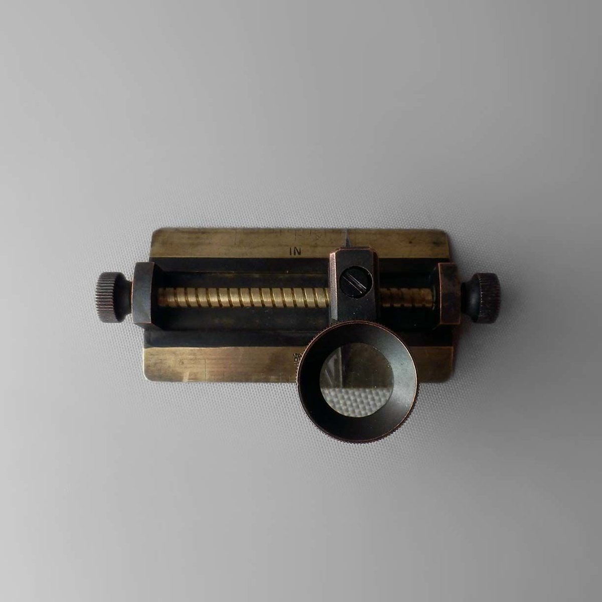 希少【 スライド ルーペ 付 真鍮 鯨尺 】リネンテスター Yahoo!オークション - 希少【 スライド ルーペ 付 真鍮 鯨尺