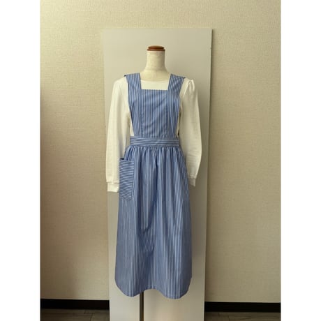 Marie & Margaret "Amy" Apron blue stripes