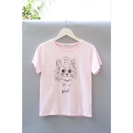 New York Cat T-Shirt ピンク