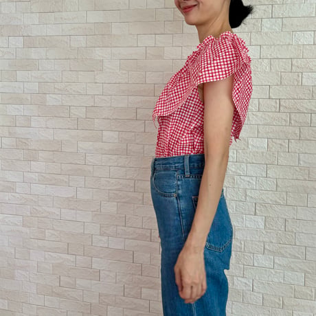 Mid-Summer Blouse Red Gingham ミッドサマーブラウス　レッドギンガム
