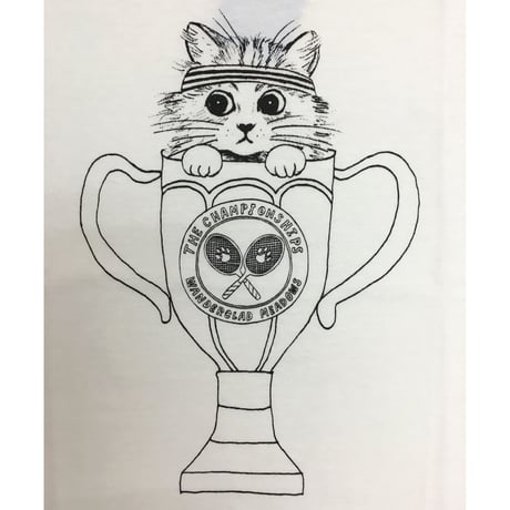 TENNIS CAT T-SHIRTS WHITE/ テニスキャットTシャツホワイト