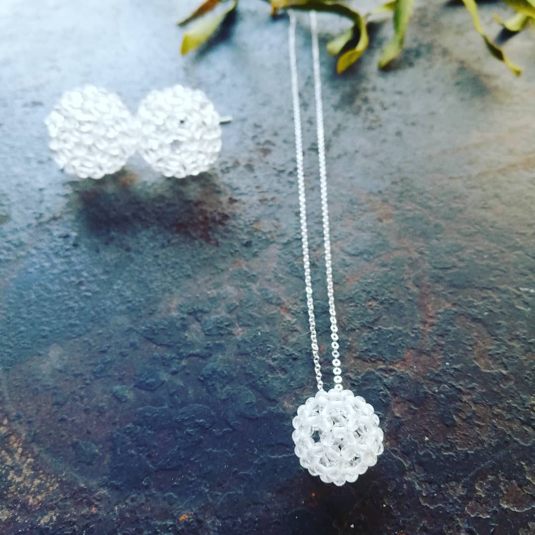 fullerene フラーレン 水晶2mmネックレス40cm(marsa*original f