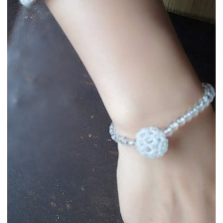 fullerene フラーレン 水晶2mmブレスレット15cm(marsa*original fullerene book付)　bb-73