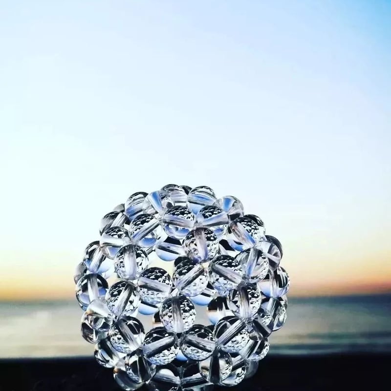 神聖幾何学フラーレン水晶6mm(marsa*original fullerene book付)...