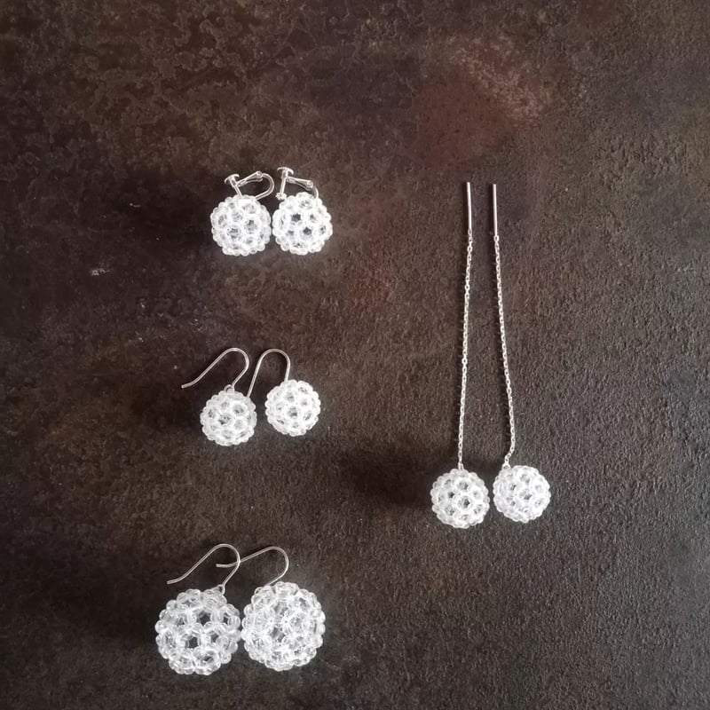 fullerene フラーレン 水晶3mmピアス/イヤリングsv925(marsa*origi