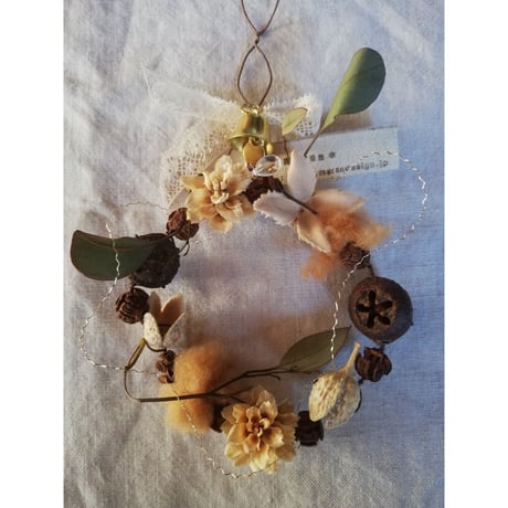 JASMINE様　オーダーリース　ワイヤークラフト お花ウェルカムリース☆ワイヤーアート ワイヤークラフト 春