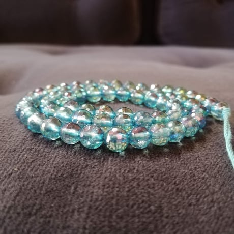 天然石　アクアオーラ　カット玉6mm