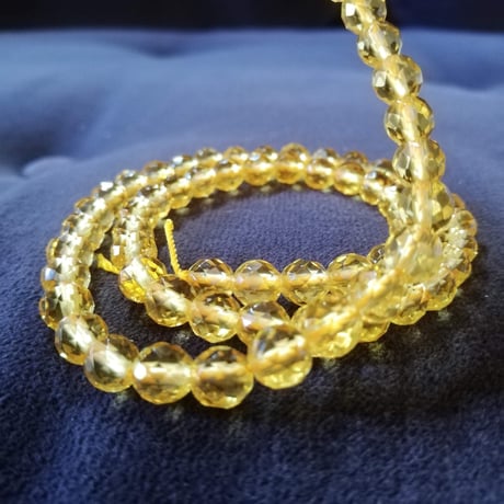 天然石　シトリンA　カット玉6mm