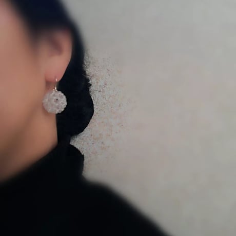 fullerene フラーレン 水晶3mmピアス/イヤリングsv925(marsa*original fullerene book付)