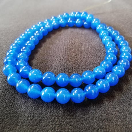 天然石　青メノウ　丸玉6mm