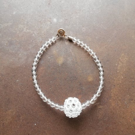 fullerene フラーレン 水晶4mmブレスレット18.5cm(marsa*original fullerene book付)　bb-72