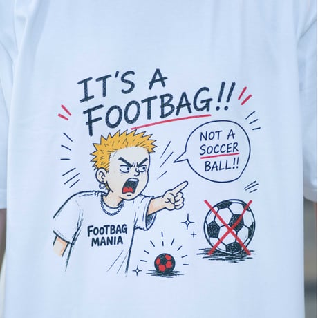 IT'S A FOOTBAG!! Tシャツ〈ホワイト〉