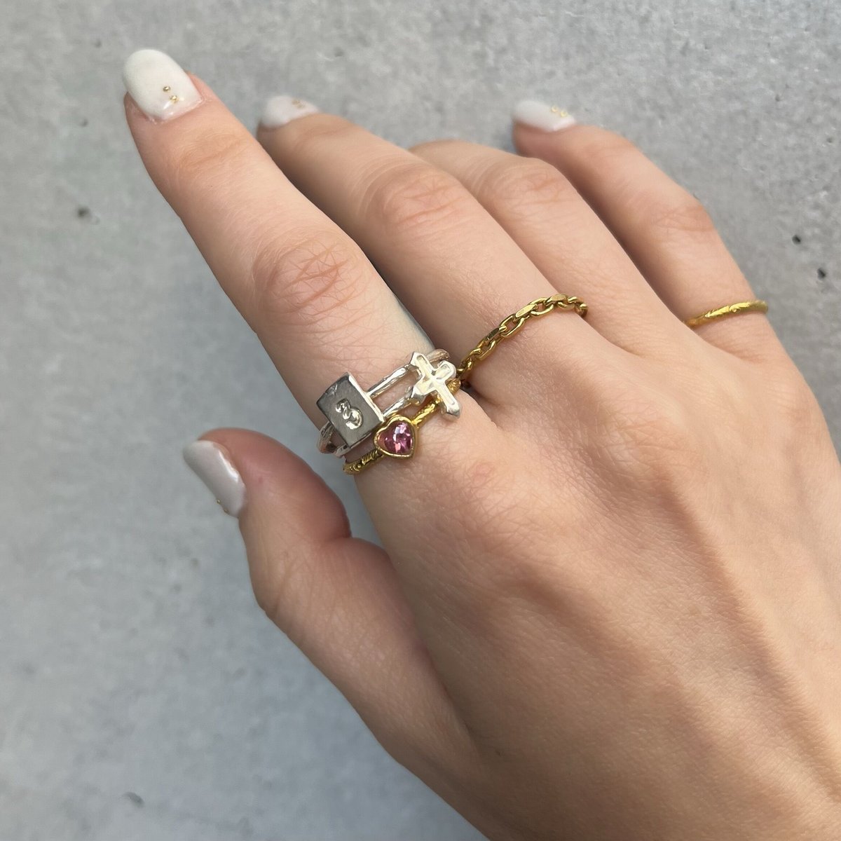 Tiny cross ring on sale