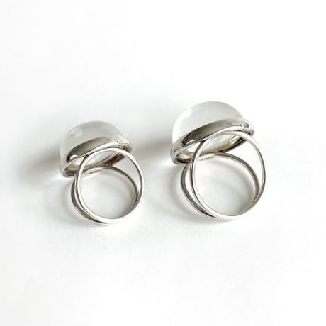 【受注商品】Dome ring L〈Crystal/Amber〉