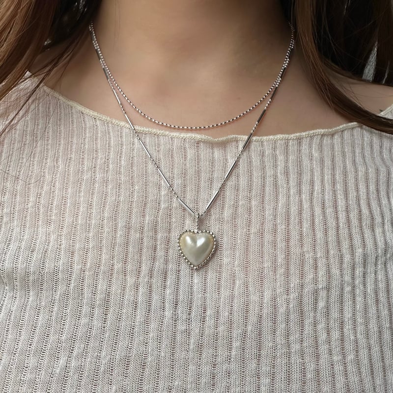 Heart Pearl Charm | nananbijouxxx
