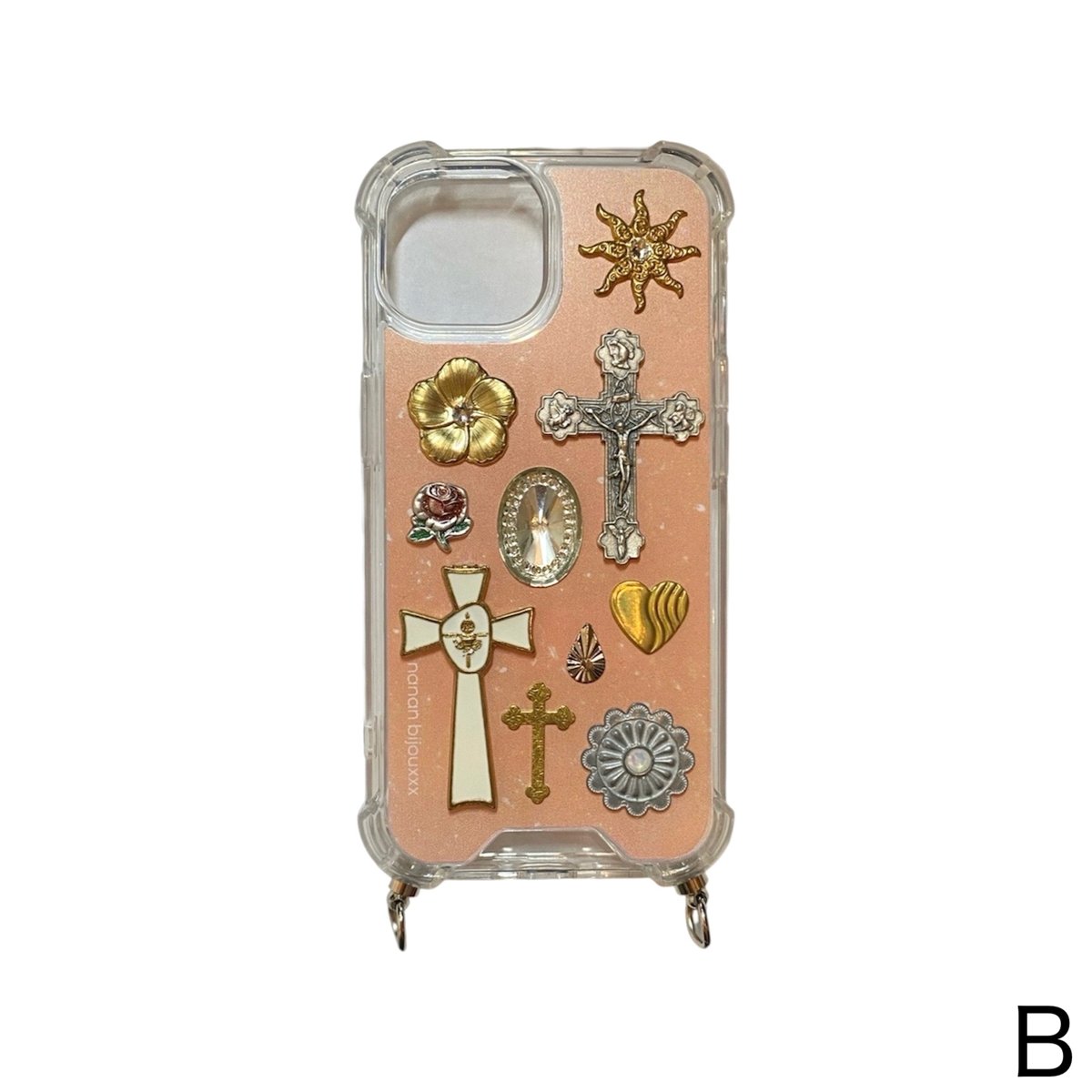 受注商品】ストラップ対応タイプ iPhone case〈ピンク