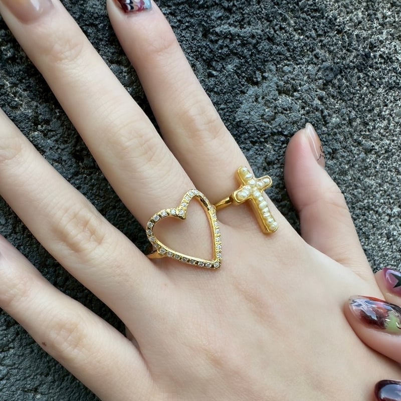 受注生産】Neo open heart ring 石あり | nananbijouxxx