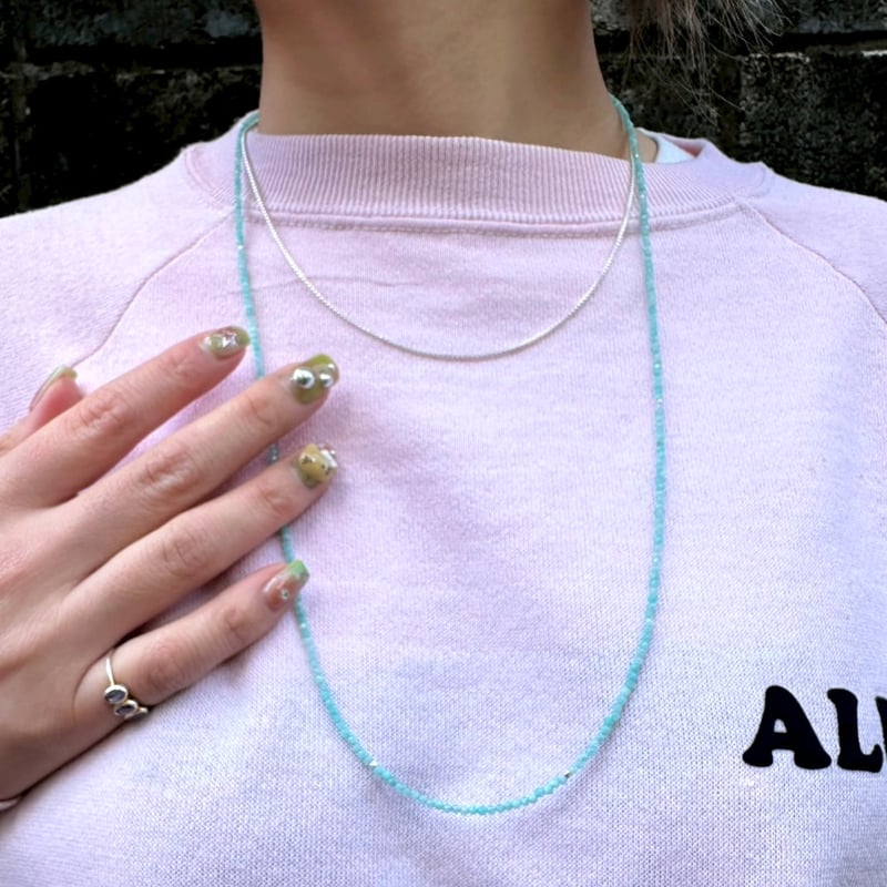 完売品！【eL+1】stone long necklace ブラック おねさん Long stone necklace | nananbijouxxx